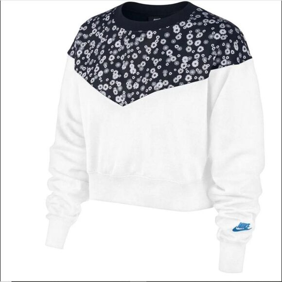 Nike Heritage Crew Floral Sweatshirt Size L - Picture 7 of 10